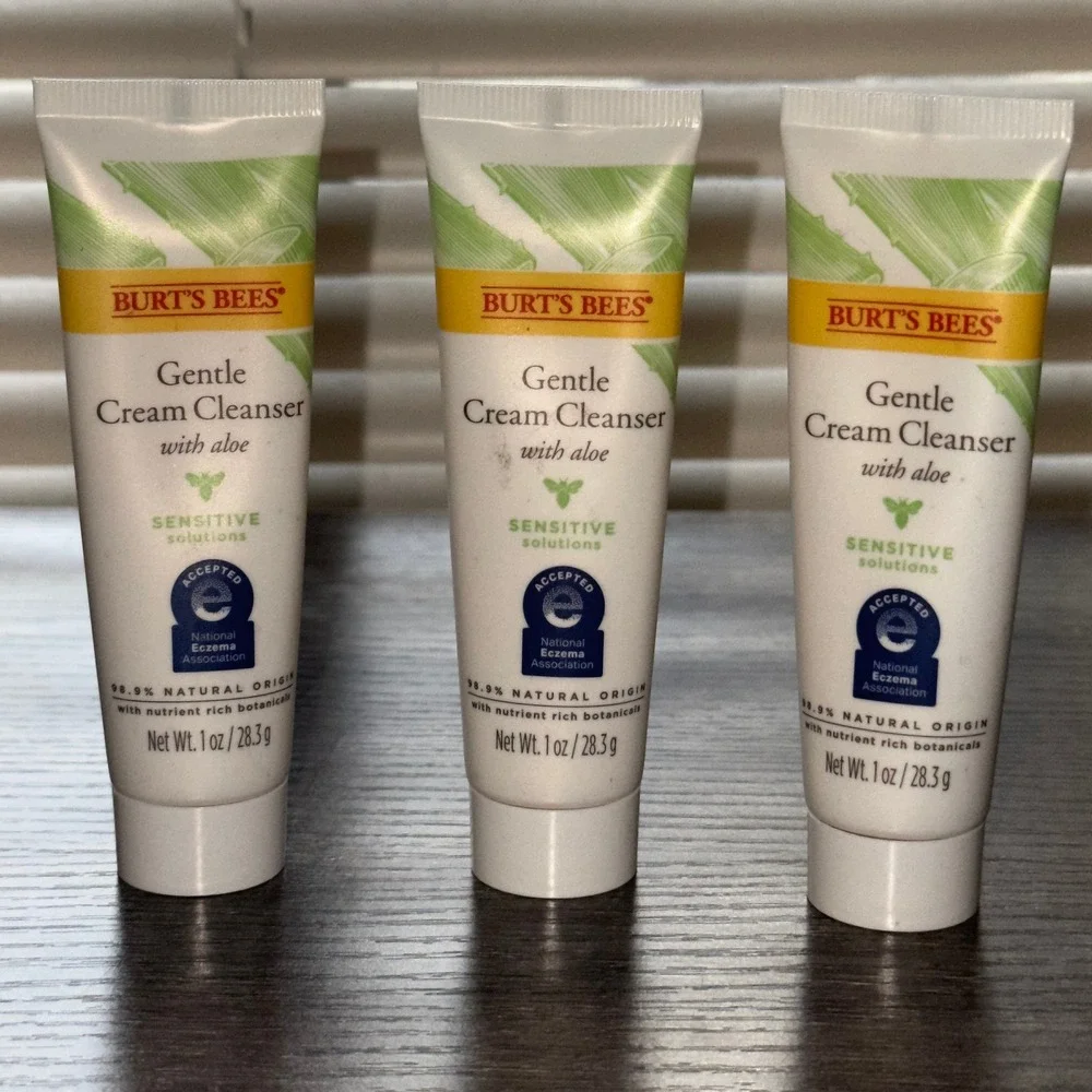 Burt's Bees 1.0oz Sensitive Daily‎ Gentle Cream Cleanser With Aloe Lot of 3